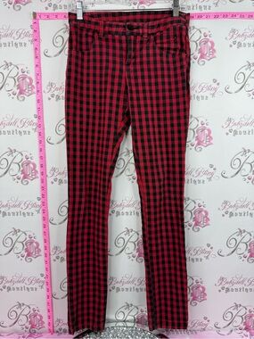 Pants gingham Red and Black Buffalo Plaid Skinny Pants